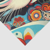 Whimsical Cat Mexicaanse volkskunst Decoupage Tissuepapier (Detail)