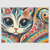 Whimsical Cat Mexicaanse volkskunst Decoupage Tissuepapier (Voorkant)