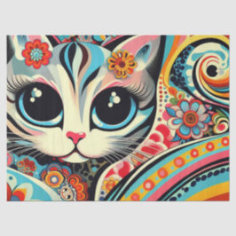 Whimsical Cat Mexicaanse volkskunst Decoupage Tissuepapier