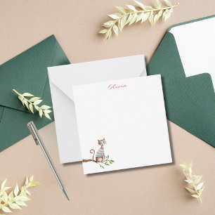 Whimsical Cat Mom Cat Lover Schattigee Waterverf C Notitiekaartje