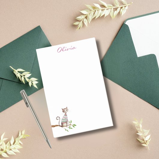 Whimsical Cat Mom Cat Lover Schattigee Waterverf C Post-it® Notes