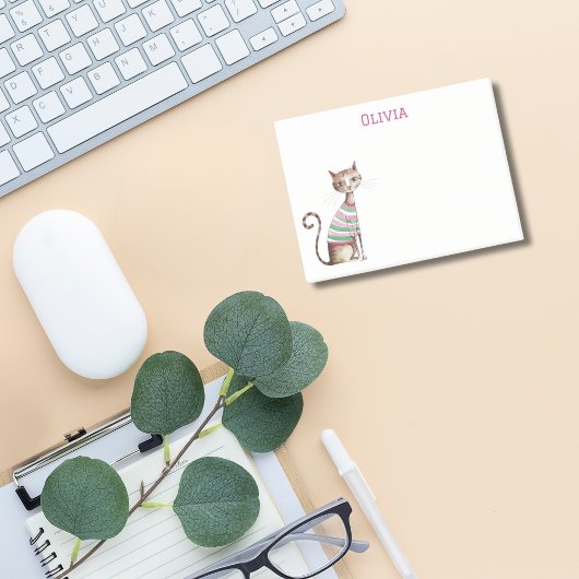 Whimsical Cat Mom Cat Lover Schattigee Waterverf C Post-it® Notes