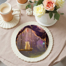 Whimsical Cat on a Swing Coaster