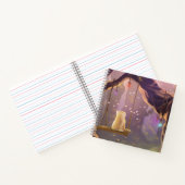 Whimsical Cat on a Swing Square Notebook Notitieboek (Binnen)