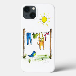 Whimsical Cat op een lijn Case-Mate iPhone Case