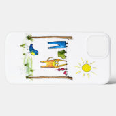 Whimsical Cat op een lijn Case-Mate iPhone Case (Achterkant (horizontaal))