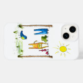 Whimsical Cat op een lijn Case-Mate iPhone Case (Achterkant (horizontaal))