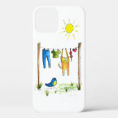 Whimsical Cat op een lijn Case-Mate iPhone Case (Achterkant)