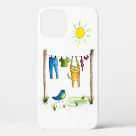 Whimsical Cat op een lijn Case-Mate iPhone Case
