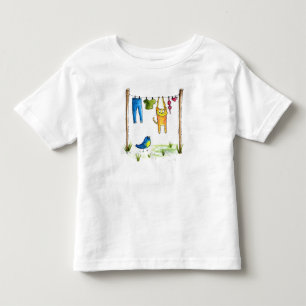 Whimsical Cat op een lijn Kinder Shirts