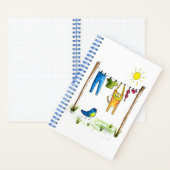 Whimsical Cat op een lijn Notitieboek (Binnen)