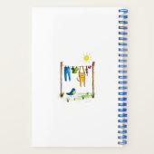 Whimsical Cat op een lijn Notitieboek (Achterkant)