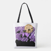 Whimsical Cat, Owl en Bat Tote Bag (Achterkant)