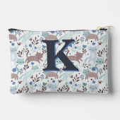 Whimsical Cat Pattern, Blauw Grijs Monogram Etui (Achterkant)