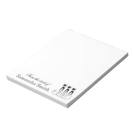 Whimsical cat PERSONALIZE Notitieblok (Linkerzijde)