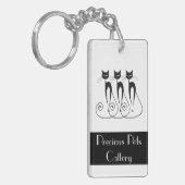 Whimsical cat PERSONALIZE Sleutelhanger (Voorkant Links)