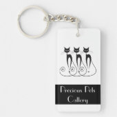 Whimsical cat PERSONALIZE Sleutelhanger (Voorkant)