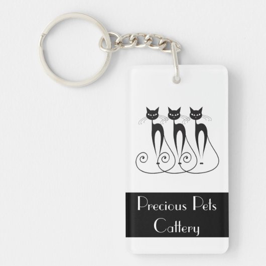 Whimsical cat PERSONALIZE Sleutelhanger (Voorkant)
