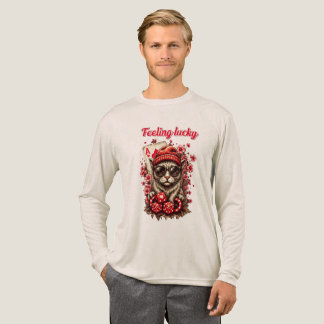 Whimsical Cat Poker Feest Tri-Blend Shirt