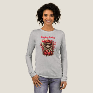 Whimsical Cat Poker Feest Tri-Blend Shirt