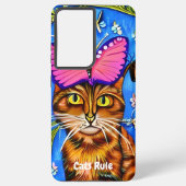Whimsical Cat Samsung S21 Android Smart Phone Case Galaxy Hoesje (Achterkant)