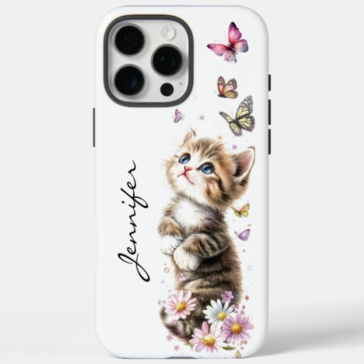Whimsical Cat Schattig Schattige Kitten Case-Mate iPhone Case (Achterkant)