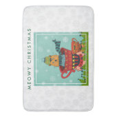 Whimsical Cat Sitting a Teacup Kerstmis Badmat (Voorkant Verticaal)