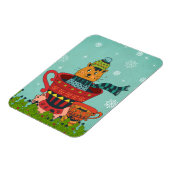 Whimsical Cat Sitting a Teacup Kerstmis Magneet (Linkerzijde)