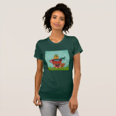 Whimsical Cat Sitting a Teacup Kerstmis T-shirt (Voorkant volledig)