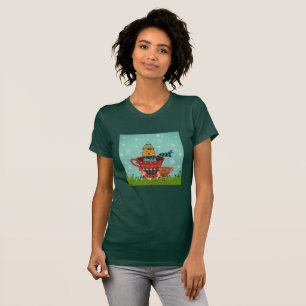 Whimsical Cat Sitting a Teacup Kerstmis T-shirt