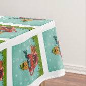 Whimsical Cat Sitting a Teacup Kerstmis Tafelkleed (Voorbeeld)