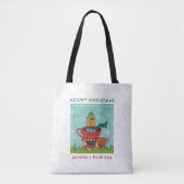 Whimsical Cat Sitting a Teacup Kerstmis Tote Bag (Voorkant)