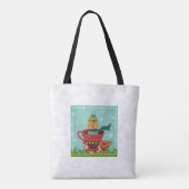 Whimsical Cat Sitting a Teacup Kerstmis Tote Bag (Achterkant)
