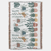 Whimsical Cat Tangled in Vines Plant Parent Blanke Deken (Voorkant Verticaal)