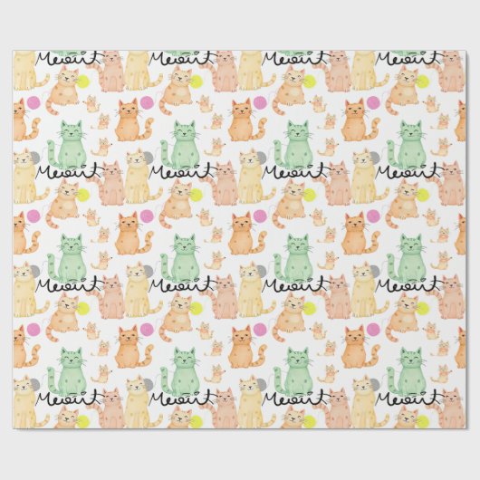 Whimsical Cat-thema inpakpapier - Perfect voor (Vlak)