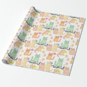 Whimsical Cat-thema inpakpapier - Perfect voor (Uitgerold)