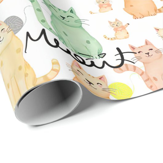 Whimsical Cat-thema inpakpapier - Perfect voor (Rol Hoek)