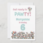 Whimsical Cat Watercolor Birthday Invitation Kaart (Voorkant)