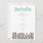 Whimsical Cat Watercolor Birthday Invitation Kaart (Achterkant)