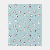 Whimsical Cat & Wine Fleece Deken (Voorkant)