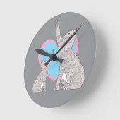 Whimsical Cats and Heart Design Round Clock Ronde Klok (Hoek)