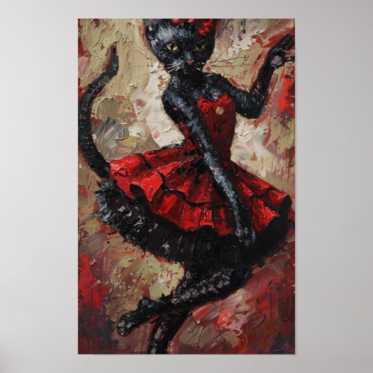 Whimsical Cats Can-Can Dance Poster (Voorkant)
