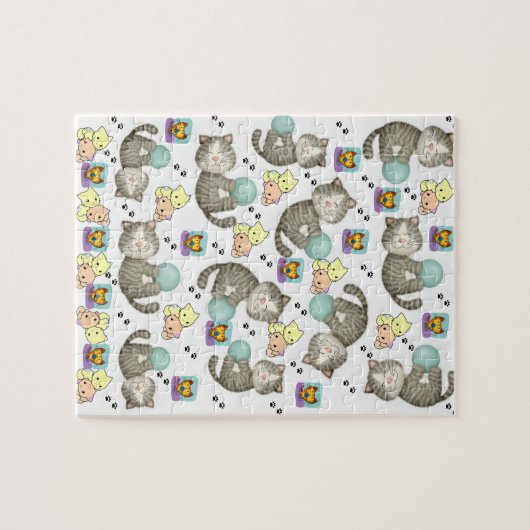 Whimsical Cats Jigzaag Puzzle Daisy Legpuzzel (Horizontaal)