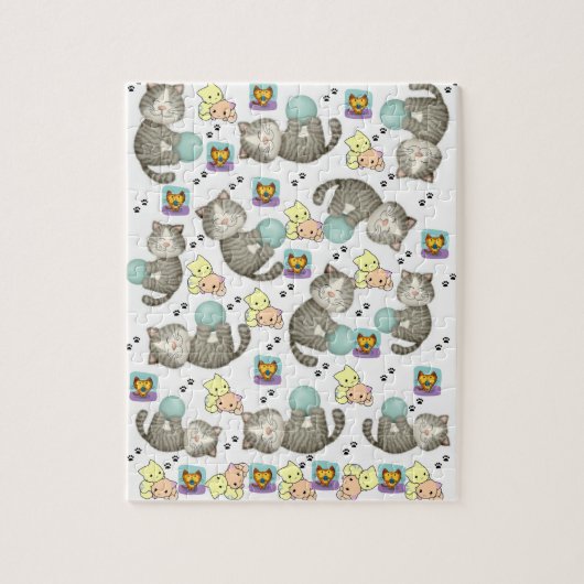 Whimsical Cats Jigzaag Puzzle Daisy Legpuzzel (Verticaal)