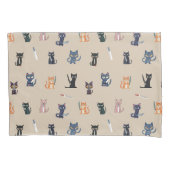 Whimsical Cats & Knives Kussensloop (Voorkant)
