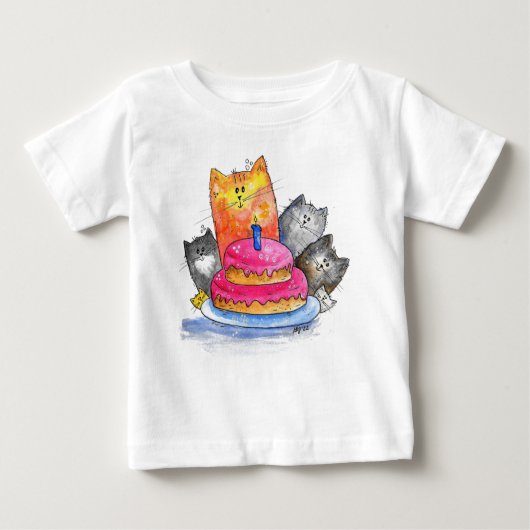 Whimsical Cats met Birthday Cake (Voorkant)