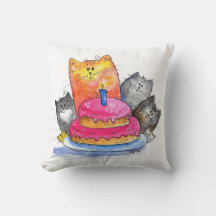 Whimsical Cats met Birthday Cake