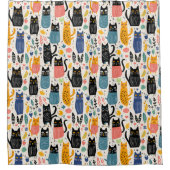Whimsical Cats Patroon Douchegordijn (Voorkant)