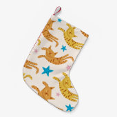 Whimsical Cats & Stars: Mode van Kinderen Kleine Kerstsok (Voorkant (Hangend))