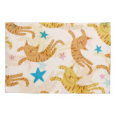 Whimsical Cats & Stars: Mode van Kinderen Kussensloop (Achterkant)